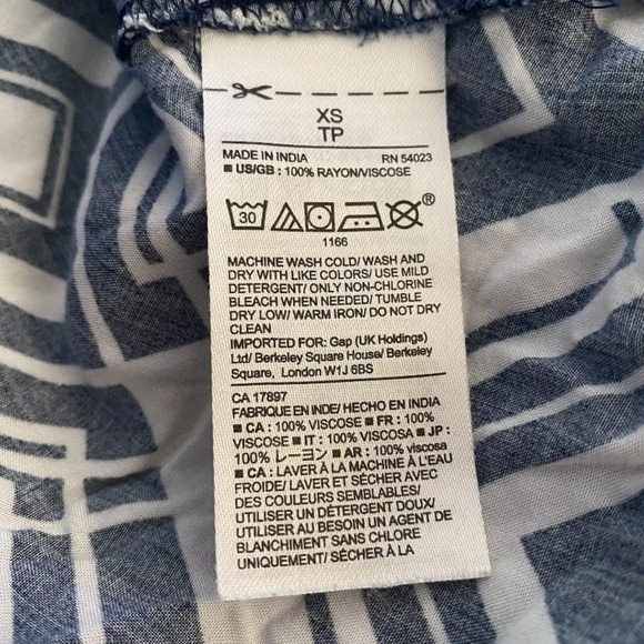 GAP Navy Blue White Geometric Chevron Print Maxi Dress Womens Size XS (1235)‎ - Picture 6 of 6